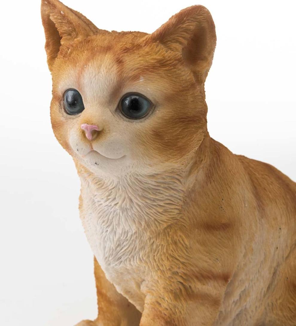 Plow &amp; Hearth Home Accents | Indoor Living Holiday Kitten Statue With Hat And Scarf