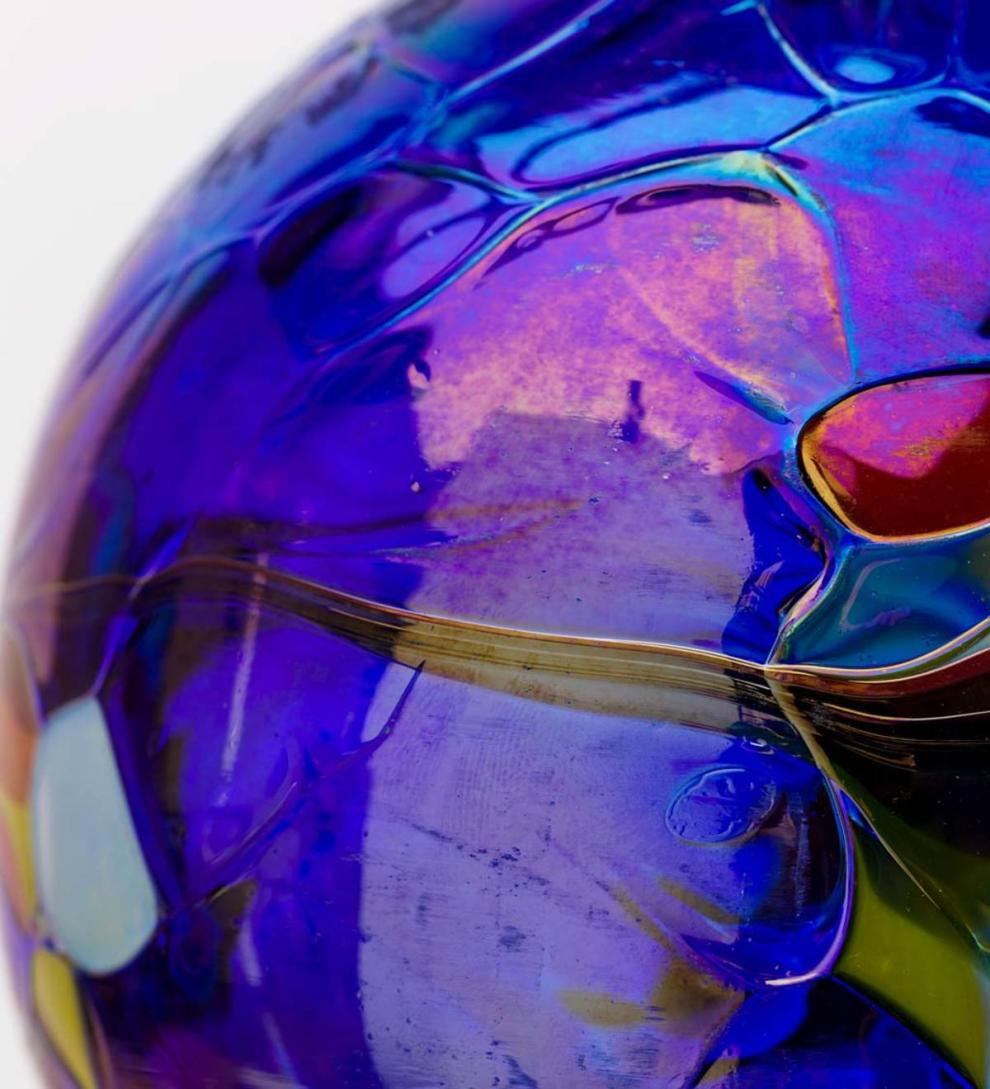 Plow &amp; Hearth Home Accents | Indoor Living Individually Hand-Blown Glass Globe Holiday Ornament - Blue