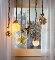 Plow &amp; Hearth Home Accents | Indoor Living Indoor Lighted Ornaments With Hanging Rope And Integrated Timer