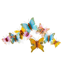 Plow &amp; Hearth Home Accents | Indoor Living Indoor/Outdoor 3D Painted Metal Butterfly Wall Art