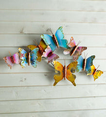Plow &amp; Hearth Home Accents | Indoor Living Indoor/Outdoor 3D Painted Metal Butterfly Wall Art