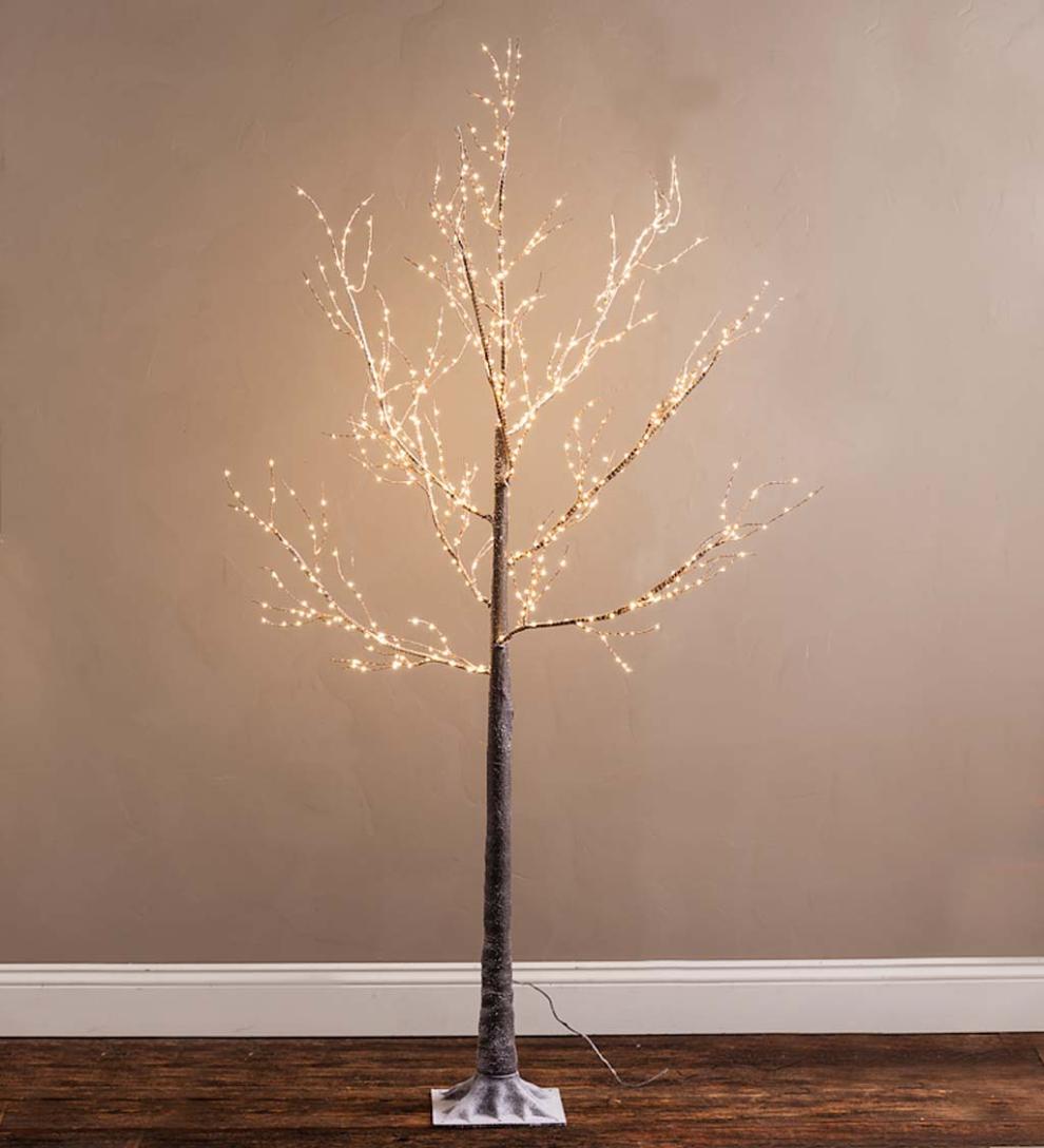 Plow &amp; Hearth Home Accents | Indoor Living Indoor/Outdoor Birch Tree With Micro Lights