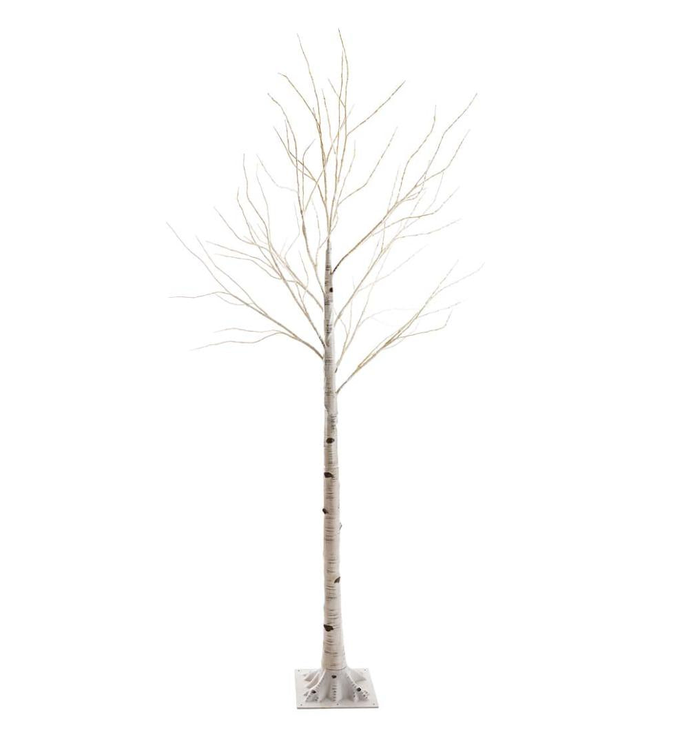 Plow &amp; Hearth Home Accents | Indoor Living Indoor/Outdoor Birch Tree With Warm White And Multicolor Lights