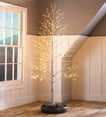 Plow &amp; Hearth Home Accents | Indoor Living Indoor/Outdoor Birch Tree With Warm White And Multicolor Lights