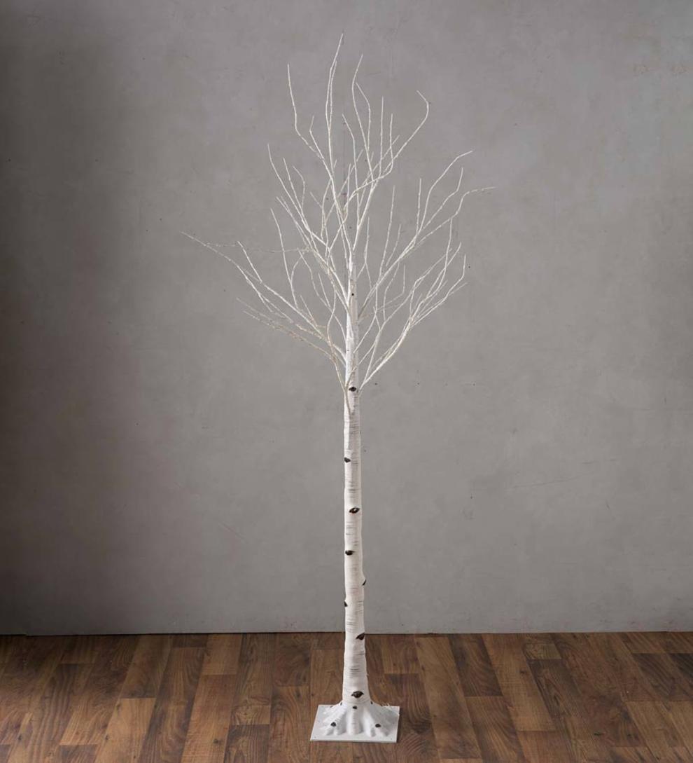 Plow &amp; Hearth Home Accents | Indoor Living Indoor/Outdoor Birch Tree With Warm White Lights
