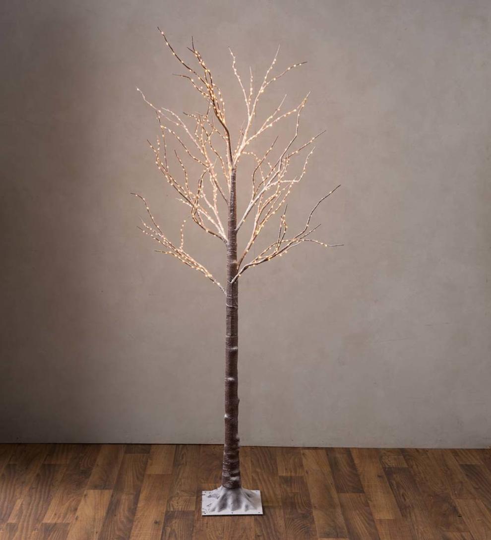 Plow &amp; Hearth Home Accents | Indoor Living Indoor/Outdoor Birch Tree With Warm White Lights