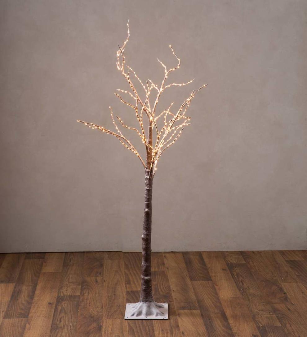 Plow &amp; Hearth Home Accents | Indoor Living Indoor/Outdoor Birch Tree With Warm White Lights