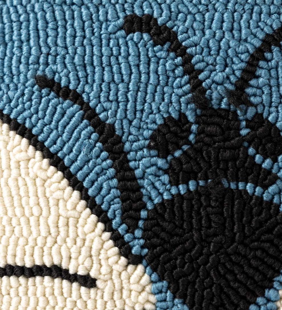 Plow &amp; Hearth Home Accents | Indoor Living Indoor/Outdoor Busy Bee Hooked Polypropylene Throw Pillow