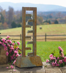 Plow &amp; Hearth Home Accents | Indoor Living Indoor/Outdoor Cascading Slate Vertical Fountain