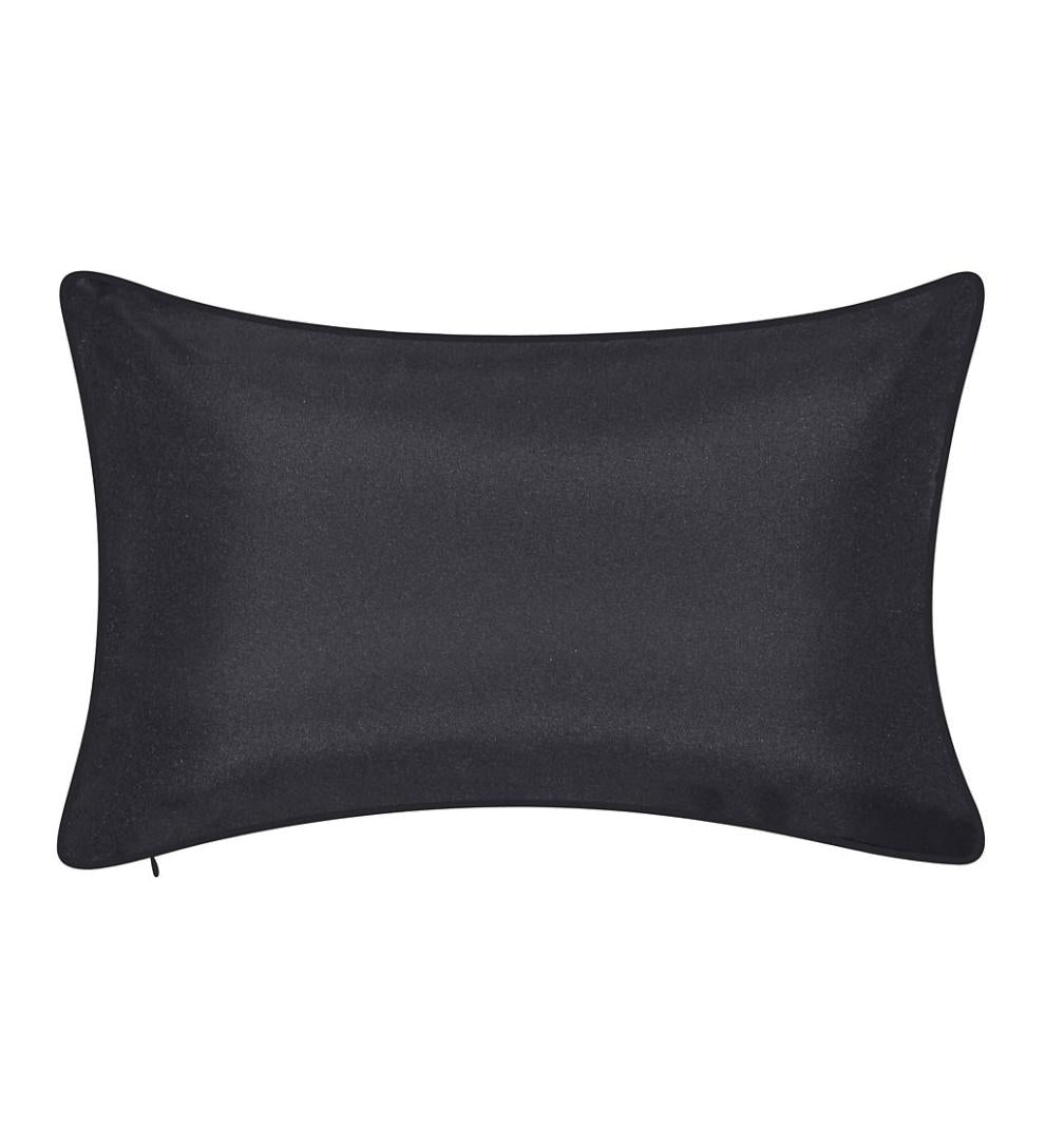 Plow &amp; Hearth Home Accents | Indoor Living Indoor/Outdoor Embroidered Dragonfly Lumbar Pillow - Black