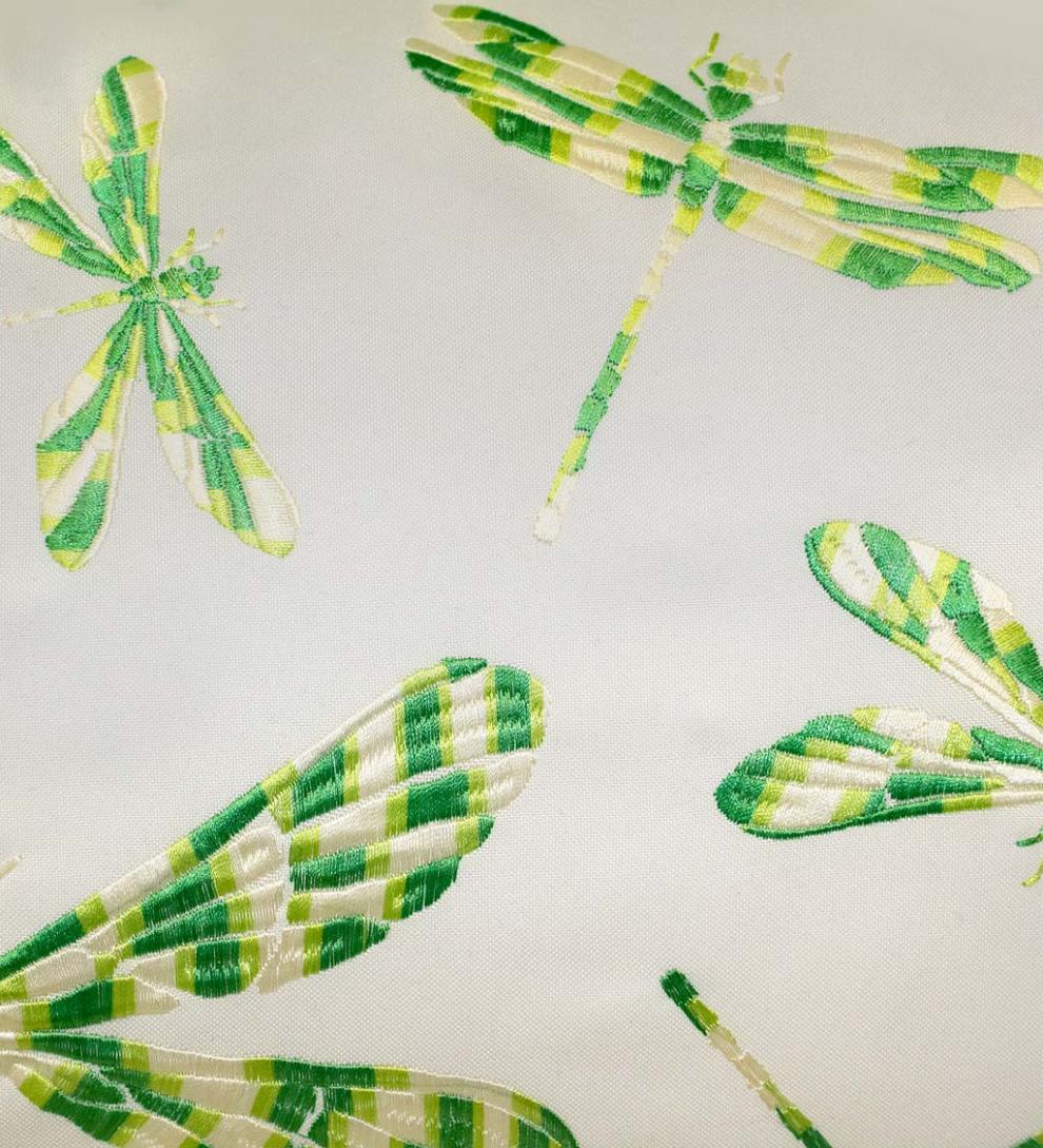 Plow &amp; Hearth Home Accents | Indoor Living Indoor/Outdoor Embroidered Dragonfly Lumbar Pillow - Black