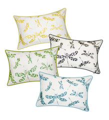 Plow &amp; Hearth Home Accents | Indoor Living Indoor/Outdoor Embroidered Dragonfly Lumbar Pillow - Black