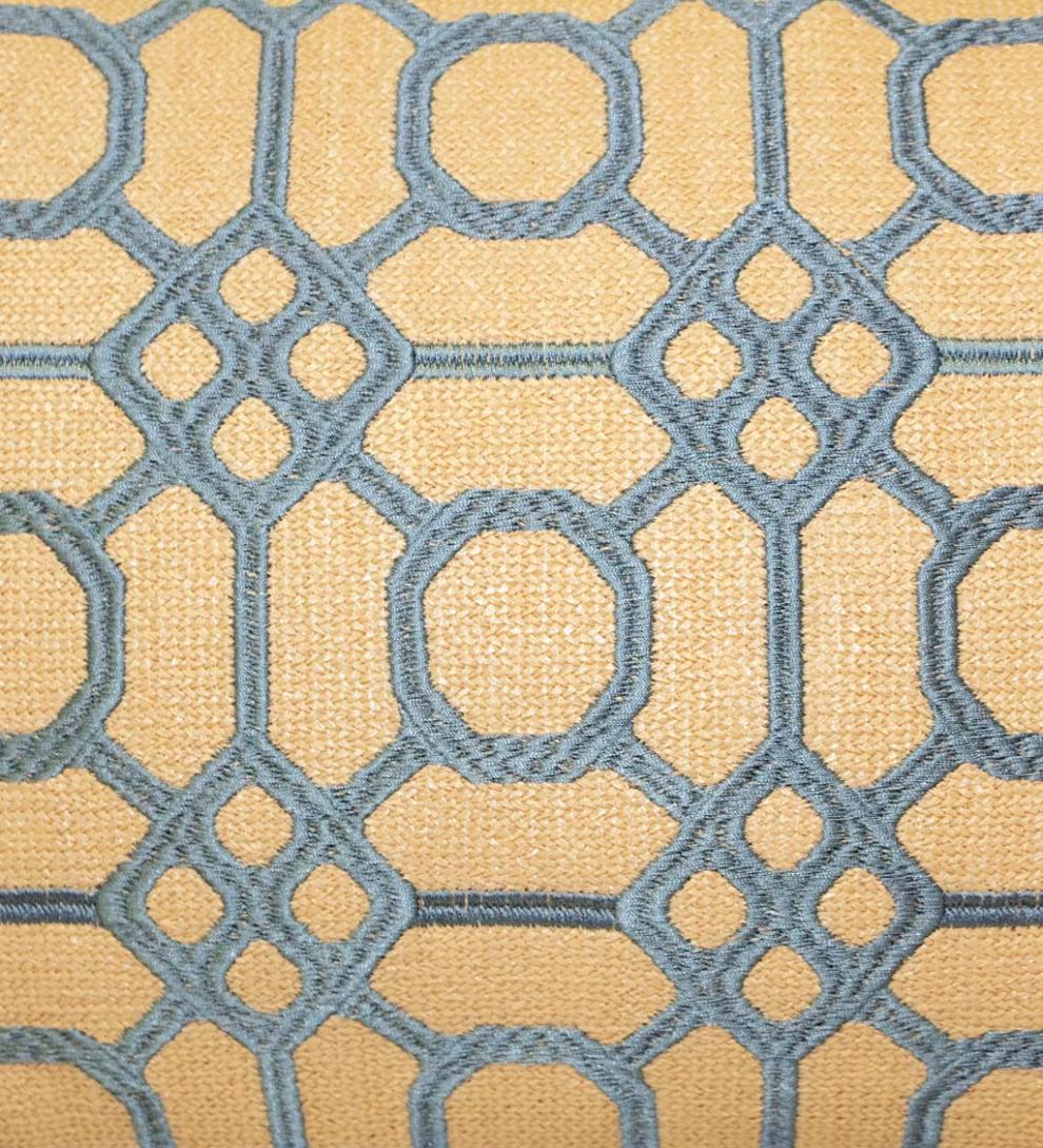 Plow &amp; Hearth Home Accents | Indoor Living Indoor/Outdoor Embroidered Geometric Lumbar Pillow