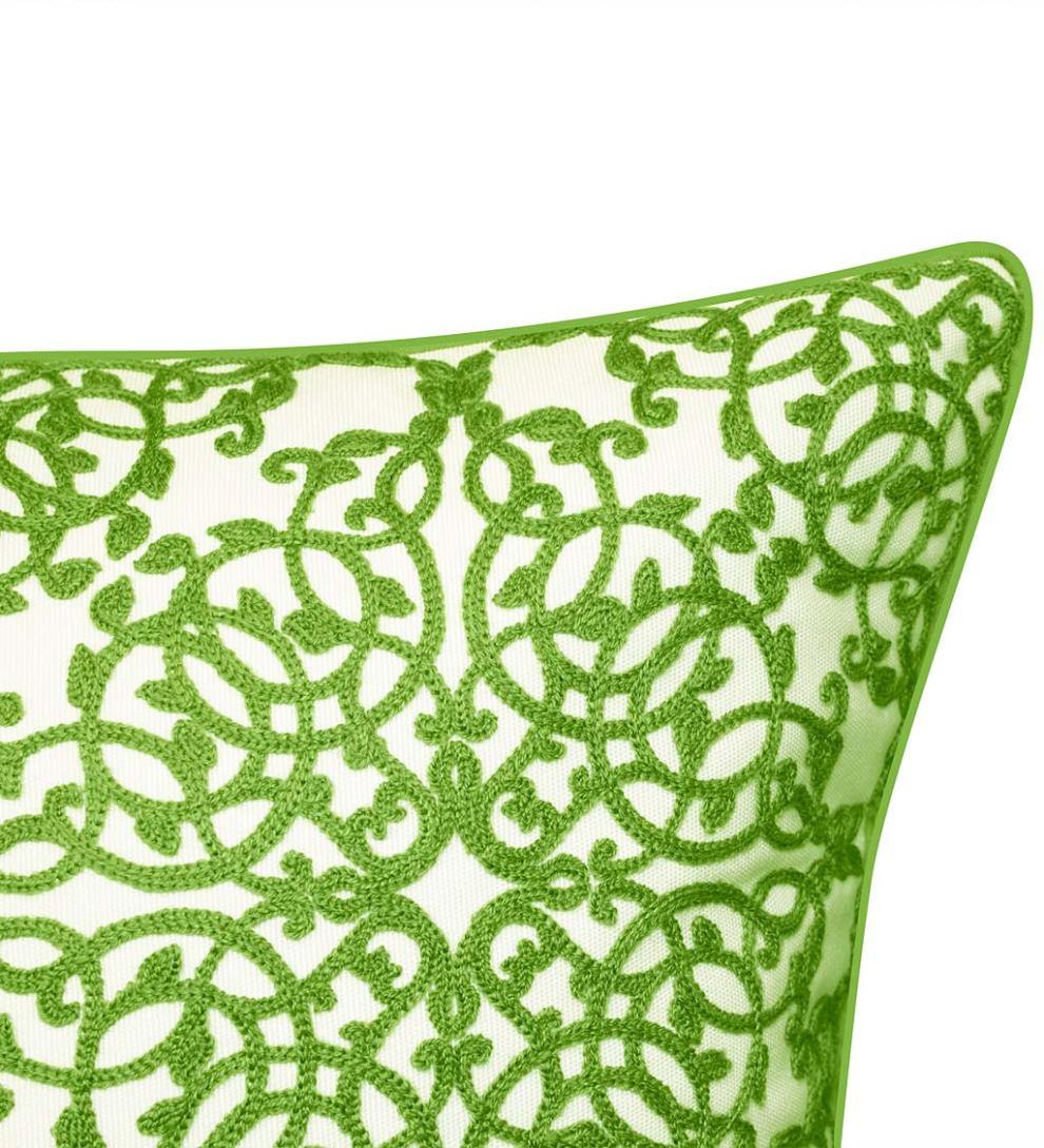 Plow &amp; Hearth Home Accents | Indoor Living Indoor/Outdoor Embroidered Lacework Throw Pillow - Black