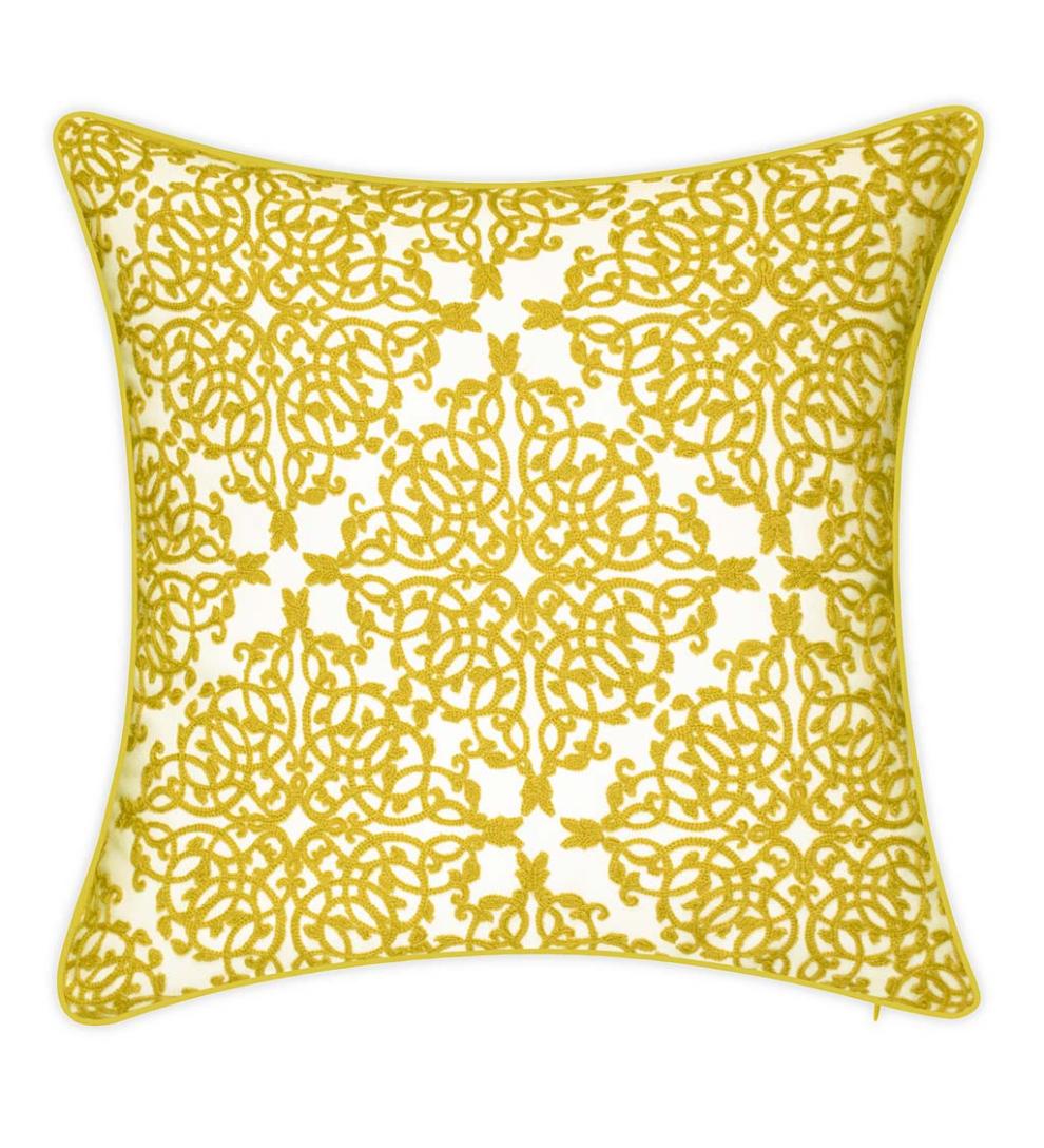 Plow &amp; Hearth Home Accents | Indoor Living Indoor/Outdoor Embroidered Lacework Throw Pillow - Black