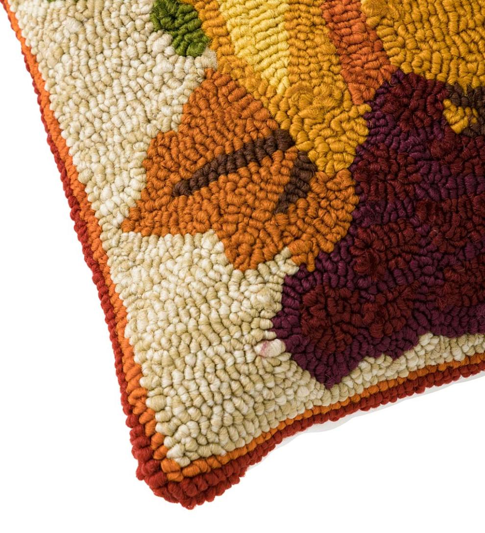 Plow &amp; Hearth Home Accents | Indoor Living Indoor/Outdoor Fall Bounty Hand Hooked Polypropylene Throw Pillow