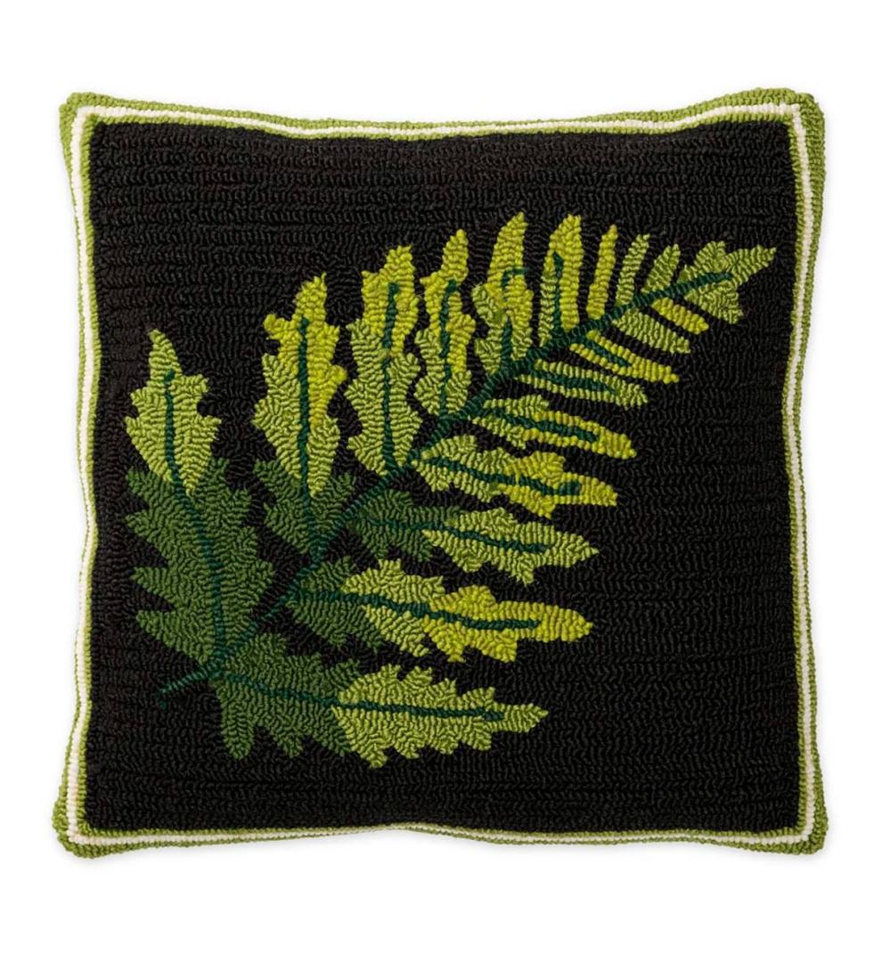 Plow &amp; Hearth Home Accents | Indoor Living Indoor/Outdoor Fern Hooked Throw Pillow