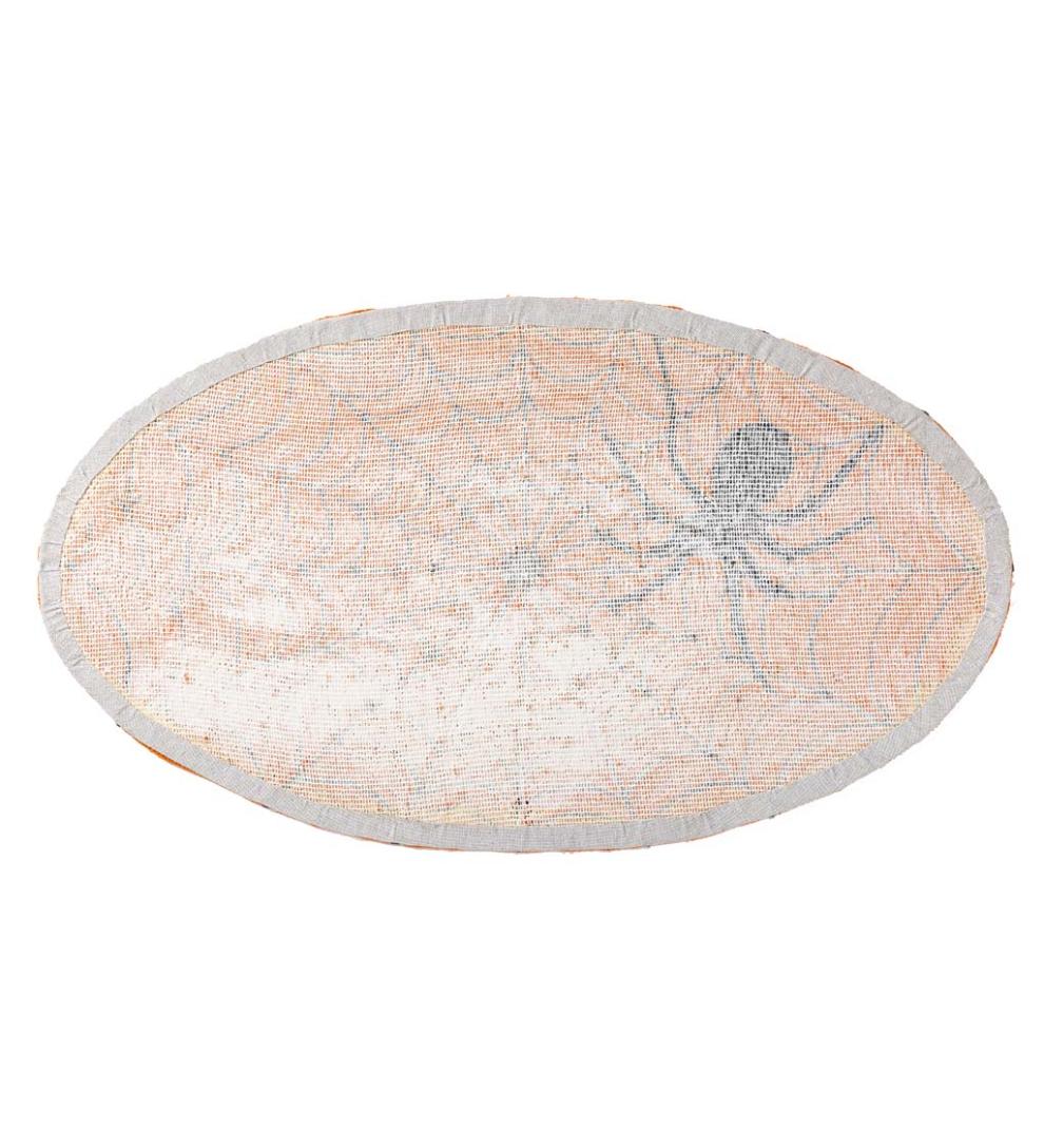 Plow &amp; Hearth Home Accents | Indoor Living Indoor/Outdoor Halloween Spider Web Hooked Oval Accent Rug
