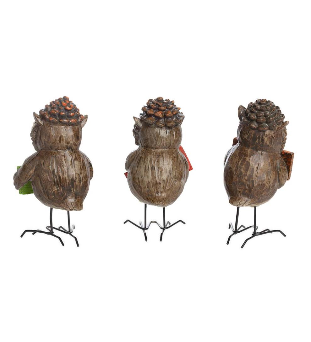Plow &amp; Hearth Home Accents | Indoor Living Indoor/Outdoor Harvest Owls, Set Of 3