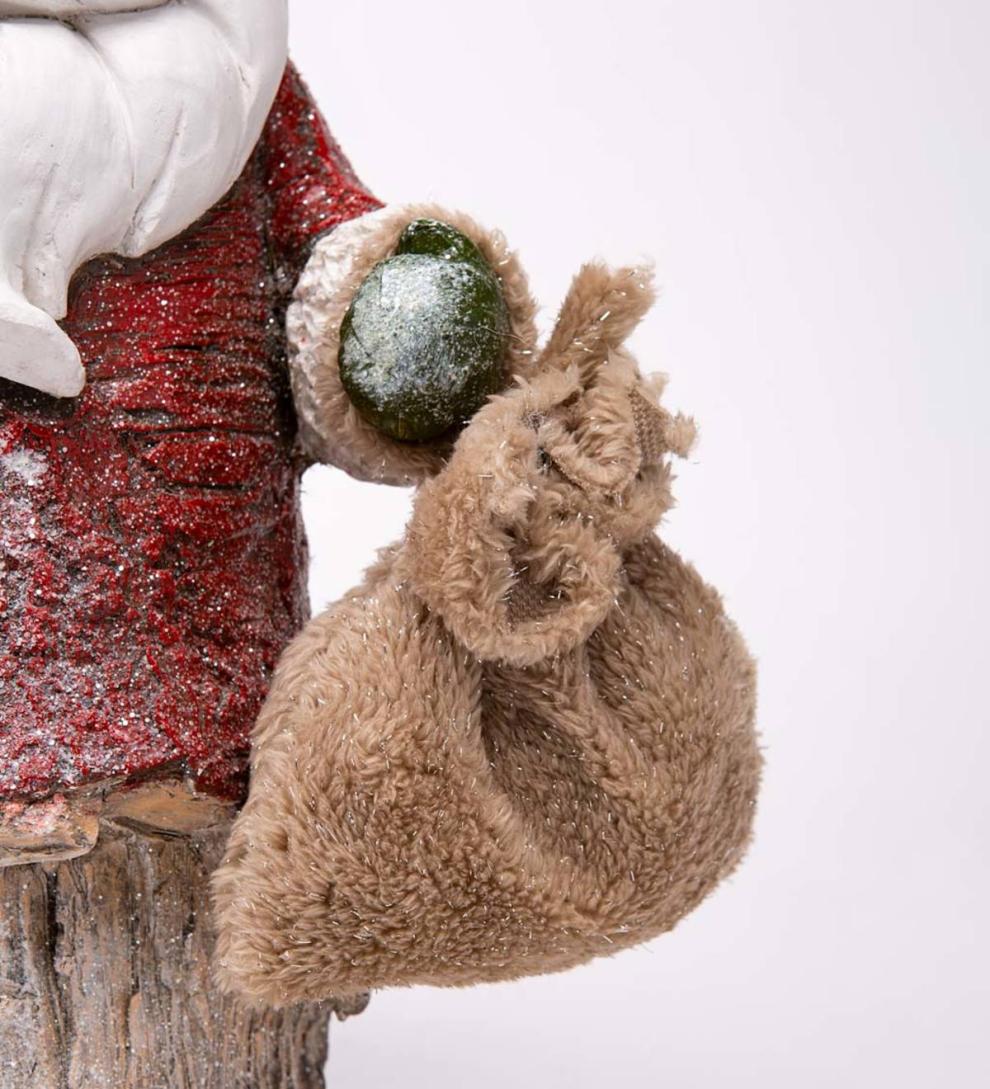 Plow &amp; Hearth Home Accents | Indoor Living Indoor/Outdoor Holiday Lighted Woodland Santa Statue