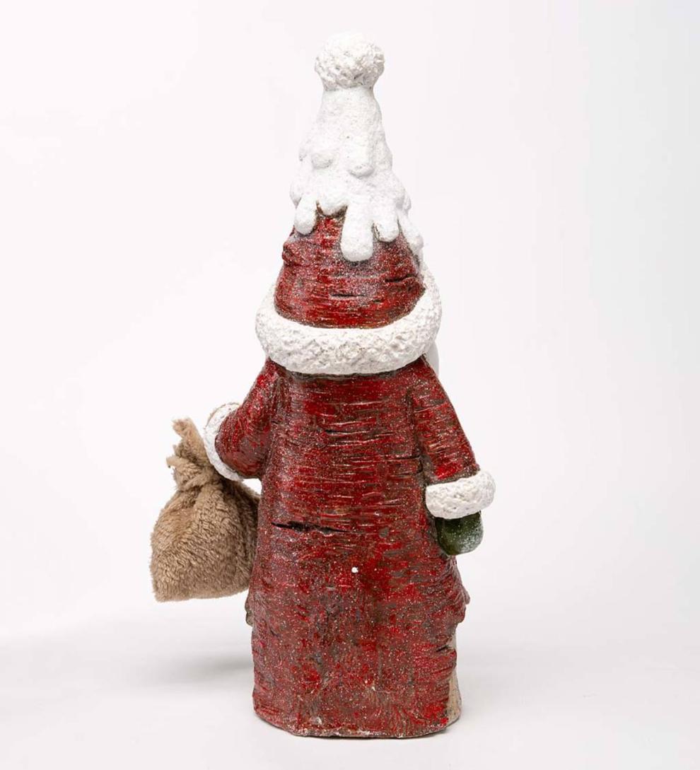 Plow &amp; Hearth Home Accents | Indoor Living Indoor/Outdoor Holiday Lighted Woodland Santa Statue