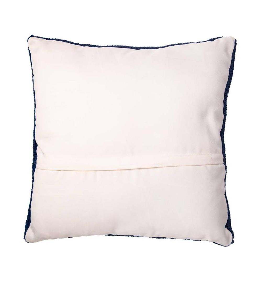 Plow &amp; Hearth Home Accents | Indoor Living Indoor/Outdoor Hooked Snowman And Cardinal Pillow