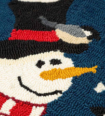 Plow &amp; Hearth Home Accents | Indoor Living Indoor/Outdoor Hooked Snowman With Winter Birds Accent Rug