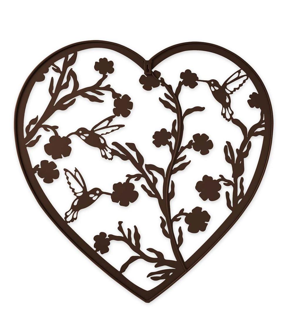 Plow &amp; Hearth Home Accents | Indoor Living Indoor/Outdoor Hummingbird And Heart Wall Art