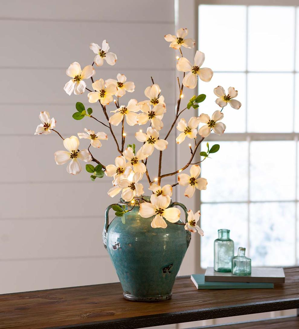 Plow &amp; Hearth Home Accents | Indoor Living Indoor/Outdoor Lighted Dogwood Tree Branches, Set Of 2