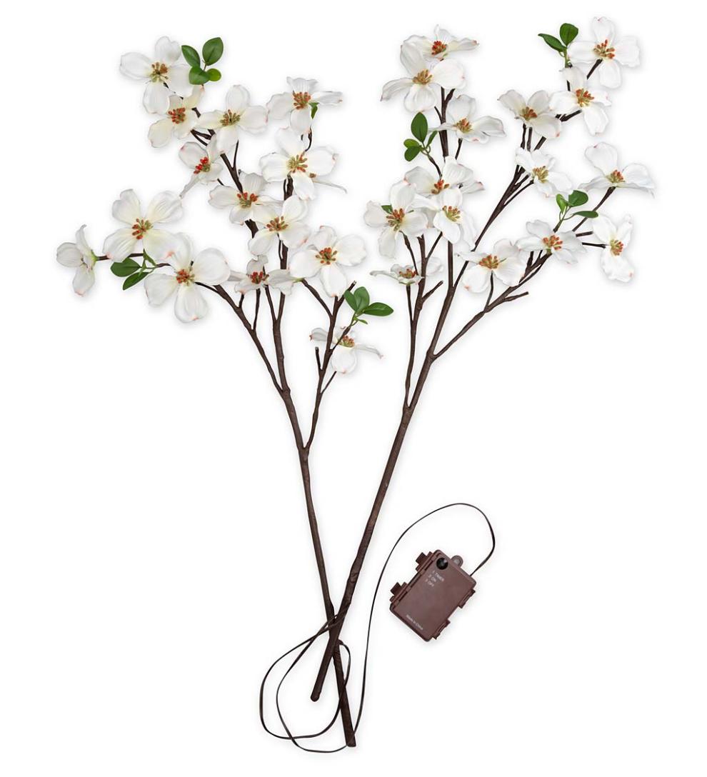 Plow &amp; Hearth Home Accents | Indoor Living Indoor/Outdoor Lighted Dogwood Tree Branches, Set Of 2
