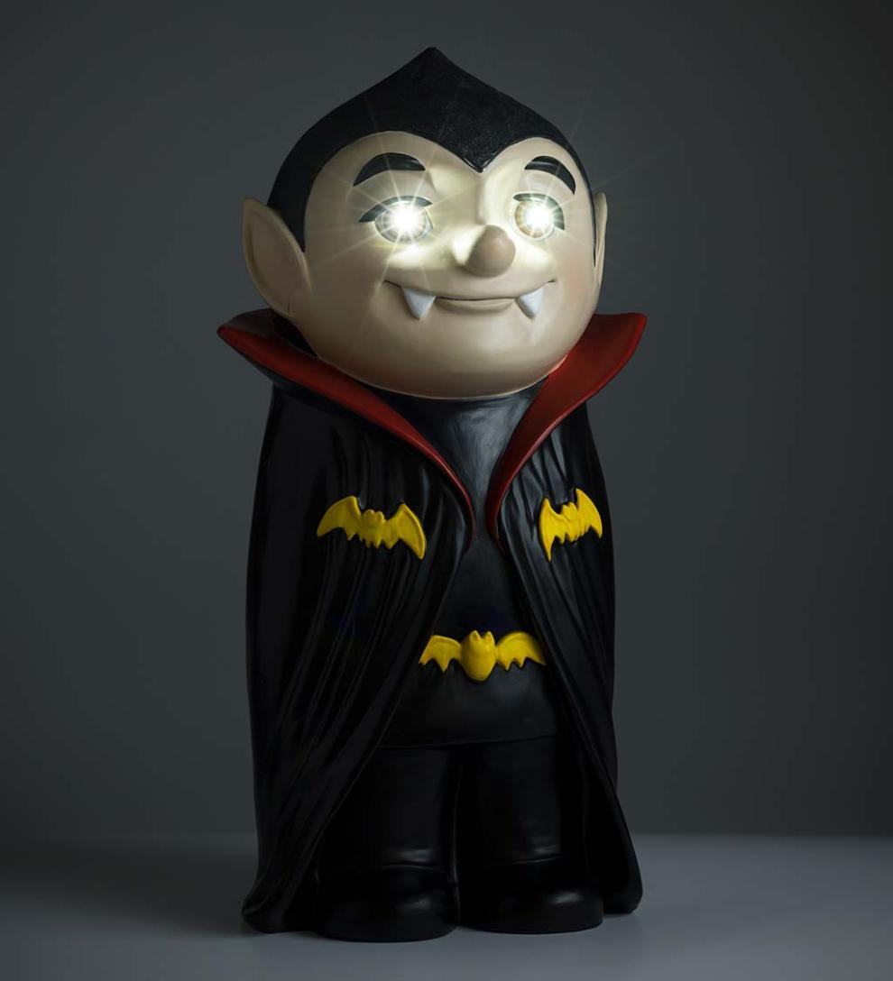 Plow &amp; Hearth Home Accents | Indoor Living Indoor/Outdoor Lighted Dracula Shorty Halloween Statue