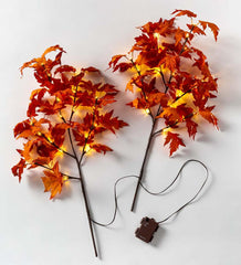 Plow &amp; Hearth Home Accents | Indoor Living Indoor/Outdoor Lighted Maple Tree Branches, Set Of 2