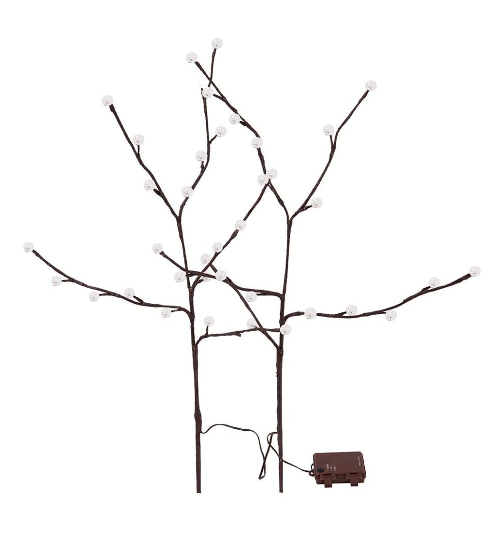Plow &amp; Hearth Home Accents | Indoor Living Indoor/Outdoor Lighted Mini Globe Branches, Set Of 2