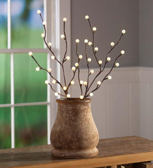 Plow &amp; Hearth Home Accents | Indoor Living Indoor/Outdoor Lighted Mini Globe Branches, Set Of 2