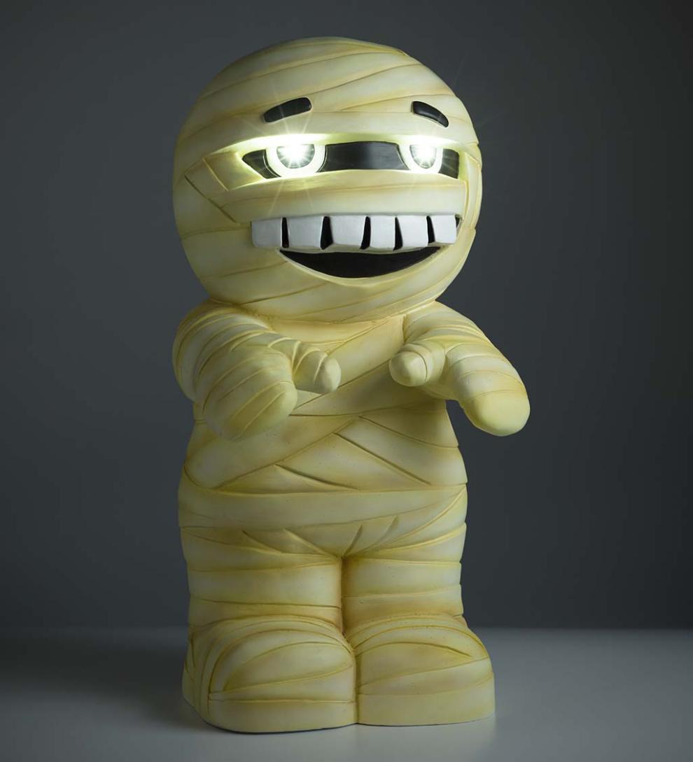 Plow &amp; Hearth Home Accents | Indoor Living Indoor/Outdoor Lighted Mummy Shorty Halloween Statue