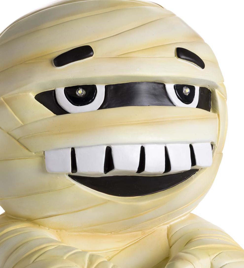 Plow &amp; Hearth Home Accents | Indoor Living Indoor/Outdoor Lighted Mummy Shorty Halloween Statue