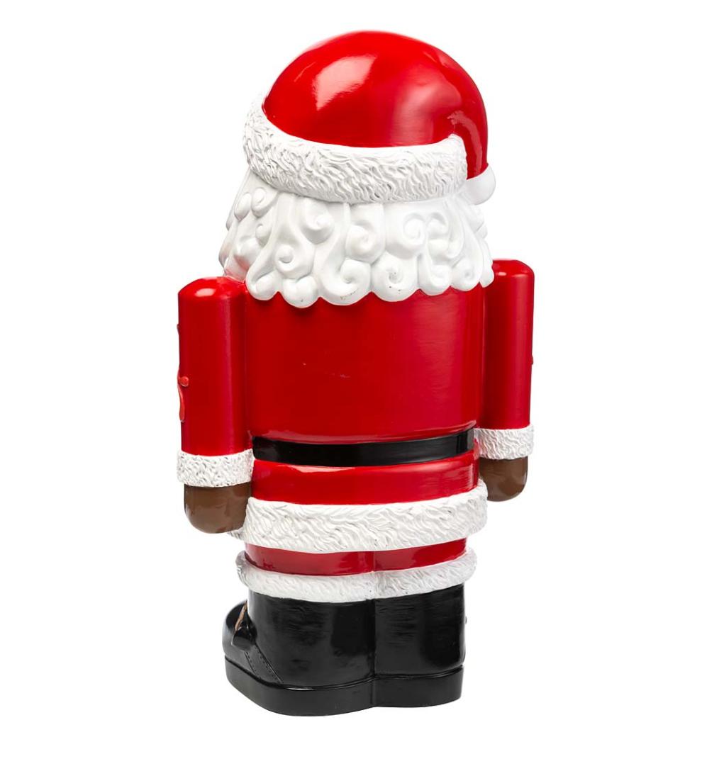 Plow &amp; Hearth Home Accents | Indoor Living Indoor/Outdoor Lighted Santa Claus Shorty Statue - White
