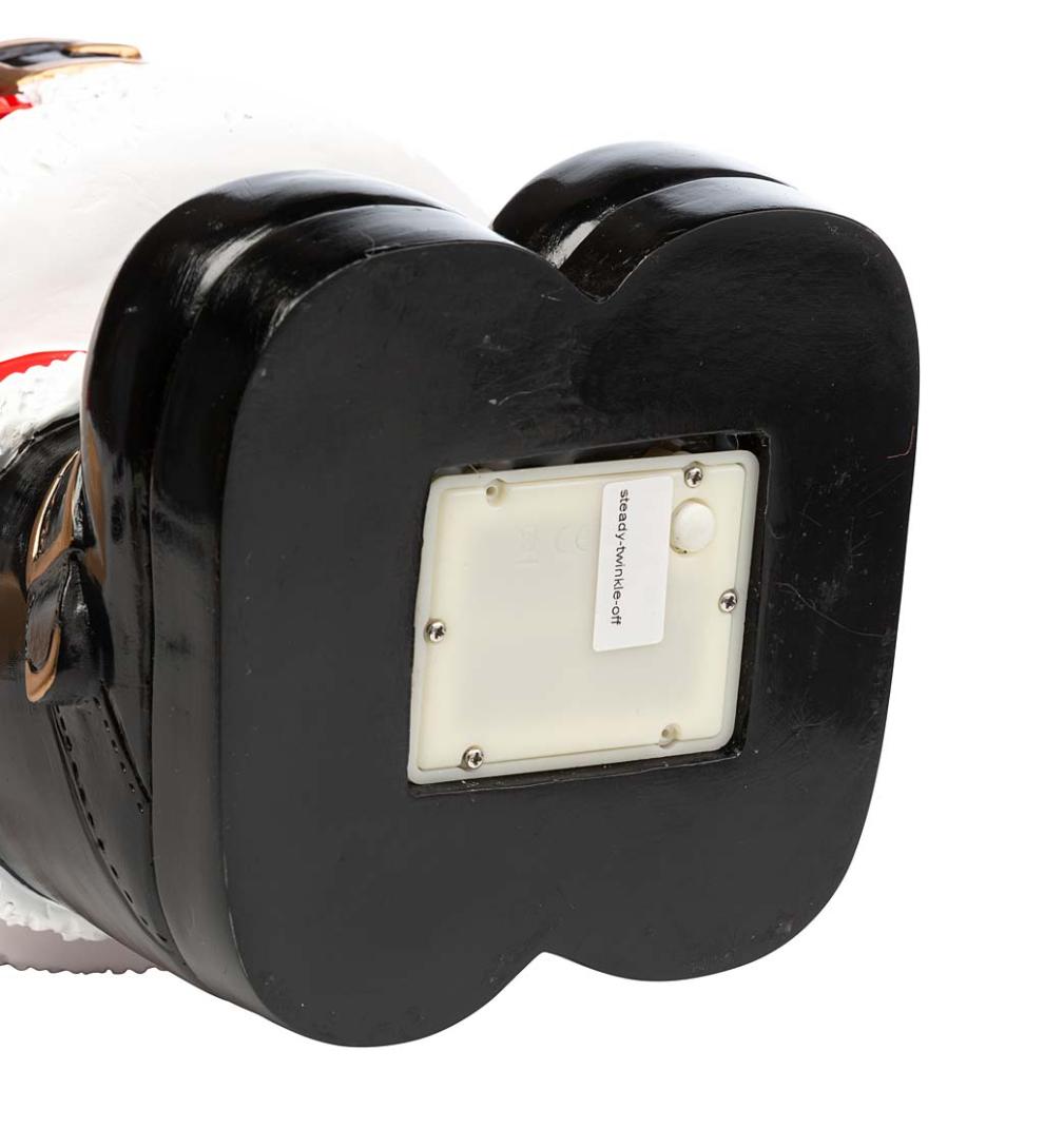 Plow &amp; Hearth Home Accents | Indoor Living Indoor/Outdoor Lighted Santa Claus Shorty Statue - White