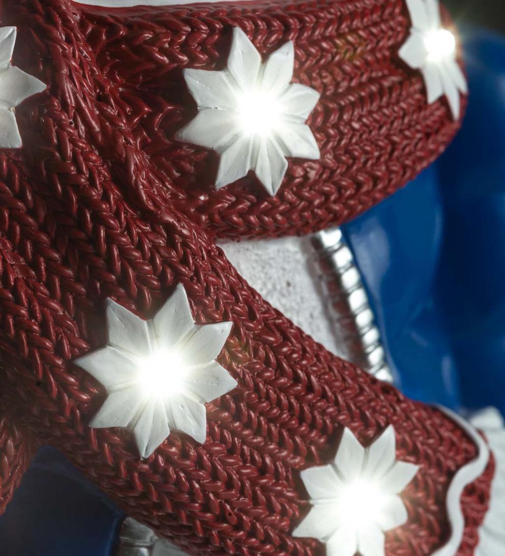 Plow &amp; Hearth Home Accents | Indoor Living Indoor/Outdoor Lighted Snowman Shorty Statue