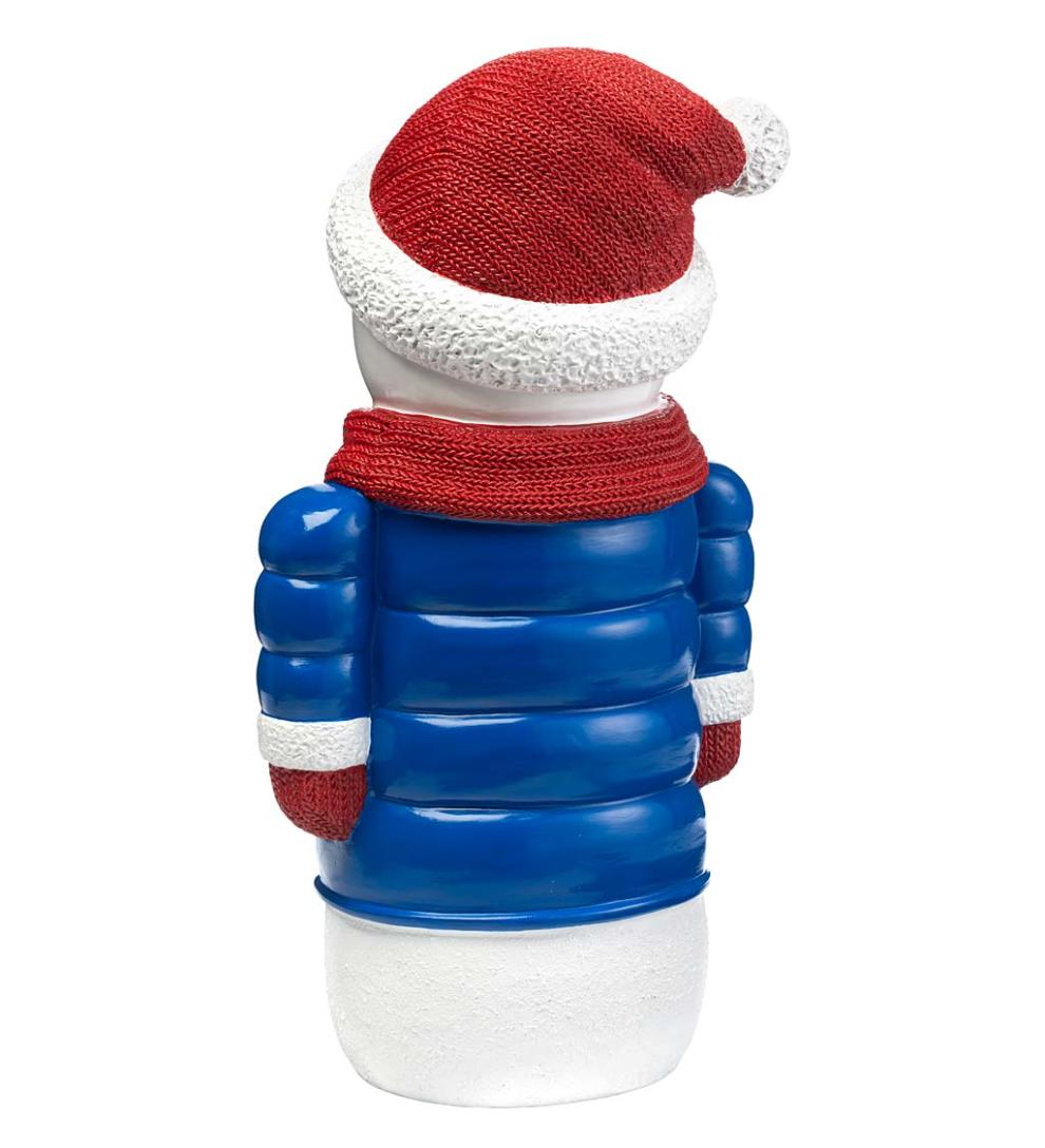 Plow &amp; Hearth Home Accents | Indoor Living Indoor/Outdoor Lighted Snowman Shorty Statue