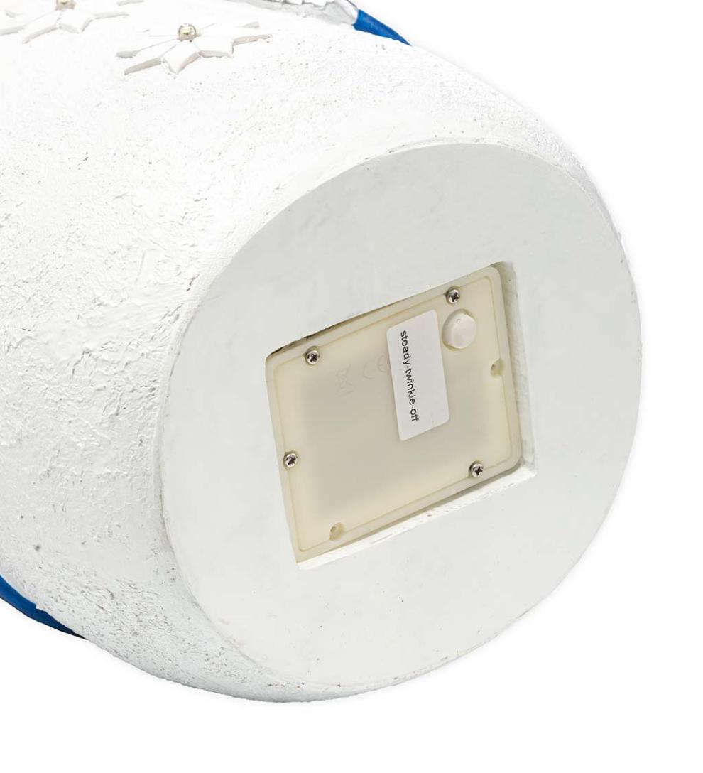 Plow &amp; Hearth Home Accents | Indoor Living Indoor/Outdoor Lighted Snowman Shorty Statue