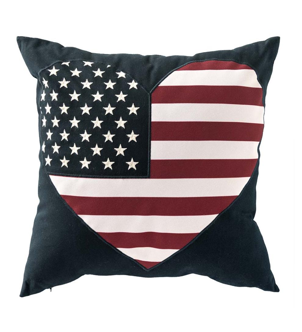 Plow &amp; Hearth Home Accents | Indoor Living Indoor/Outdoor Patriotic Throw Pillows - Heart