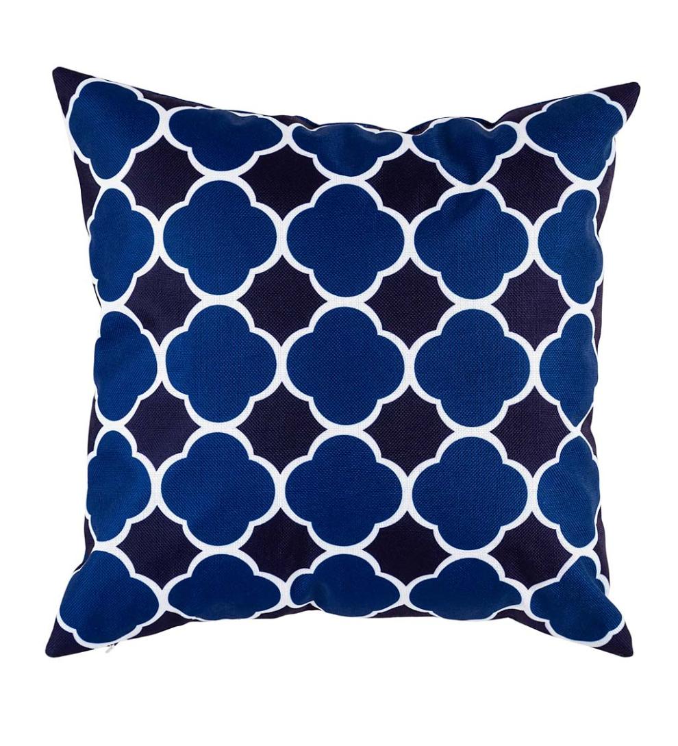 Plow &amp; Hearth Home Accents | Indoor Living Indoor/Outdoor Reversible Hydrangea And Lattice Throw Pillow Replacement Cover