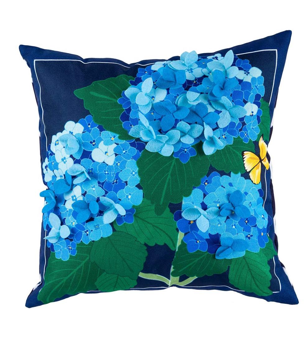 Plow &amp; Hearth Home Accents | Indoor Living Indoor/Outdoor Reversible Hydrangea And Lattice Throw Pillow Replacement Cover