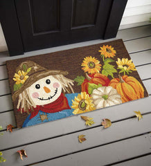Plow &amp; Hearth Home Accents | Indoor Living Indoor/Outdoor Scarecrow Hand Hooked Polypropylene Accent Rug