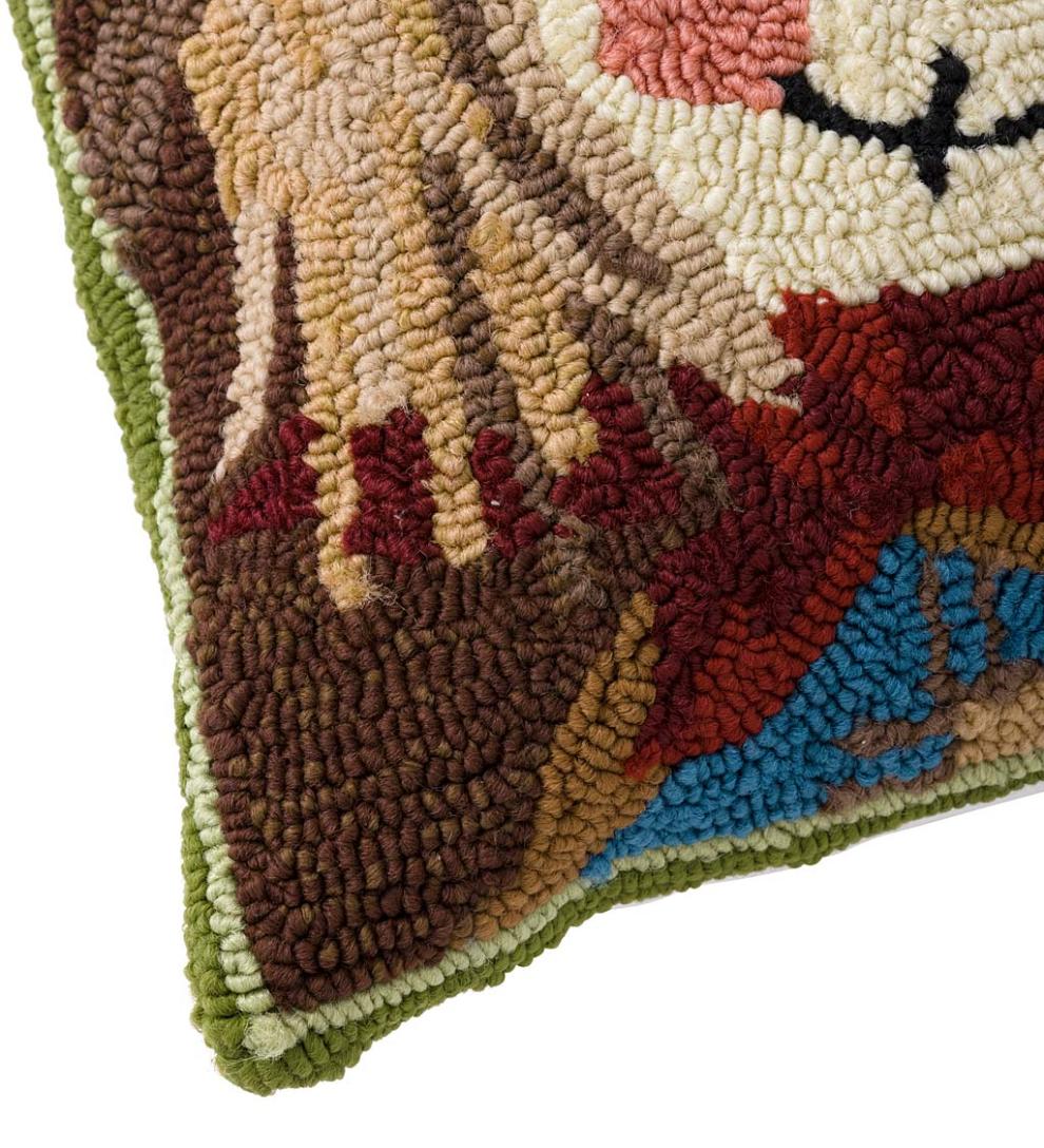 Plow &amp; Hearth Home Accents | Indoor Living Indoor/Outdoor Scarecrow Hand Hooked Polypropylene Throw Pillow