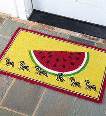 Plow &amp; Hearth Home Accents | Indoor Living Indoor/Outdoor Summer Picnic Ants Hooked Polypropylene Accent Rug