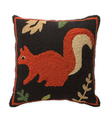 Plow &amp; Hearth Home Accents | Indoor Living Indoor/Outdoor Woodland Hooked Pillow With Squirrel