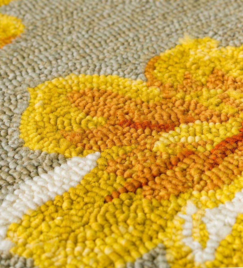 Plow &amp; Hearth Home Accents | Indoor Living Indoor/Outdoor Yellow Jasmine Hooked Polypropylene Accent Rug - Yellow