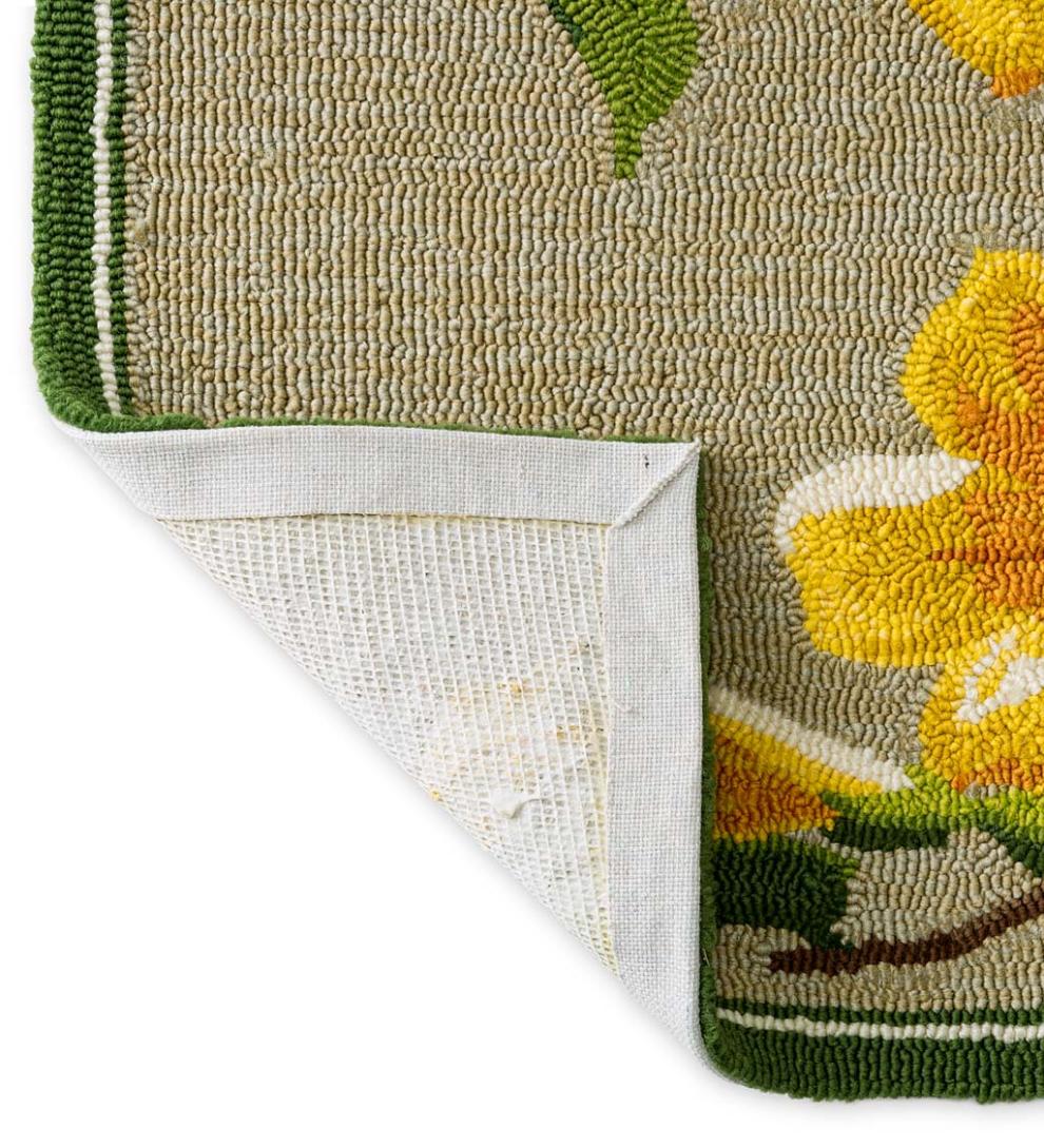 Plow &amp; Hearth Home Accents | Indoor Living Indoor/Outdoor Yellow Jasmine Hooked Polypropylene Accent Rug - Yellow